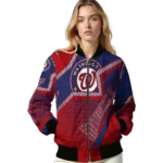 personalized washington nationals star burst red bomber jacket best selling