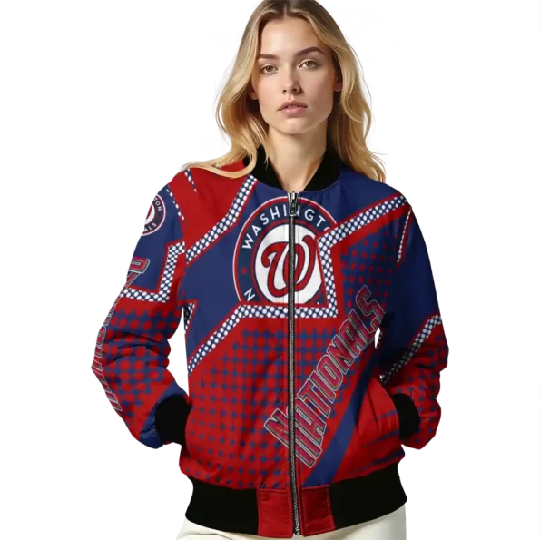 personalized washington nationals star burst red bomber jacket latest model