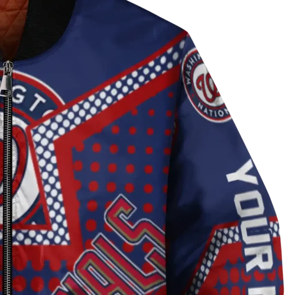 personalized washington nationals star burst red bomber jacket premium grade