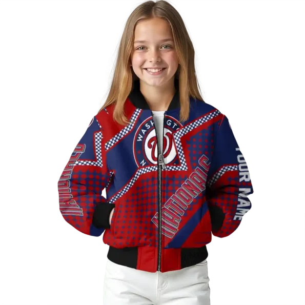 personalized washington nationals star burst red bomber jacket top rated