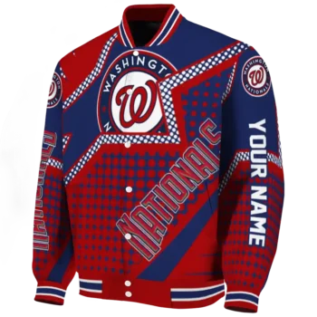 personalized washington nationals star burst red varsity jacket best selling