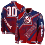 personalized washington nationals star burst red varsity jacket best selling