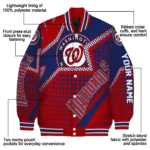 personalized washington nationals star burst red varsity jacket best selling
