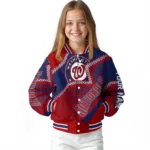 personalized washington nationals star burst red varsity jacket best selling