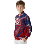 personalized washington nationals star burst red varsity jacket best selling