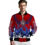 personalized washington nationals winged blaze red white bomber jacket best selling