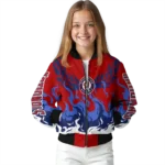 personalized washington nationals winged blaze red white bomber jacket best selling