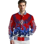 personalized washington nationals winged blaze red white varsity jacket best selling