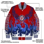 personalized washington nationals winged blaze red white varsity jacket best selling