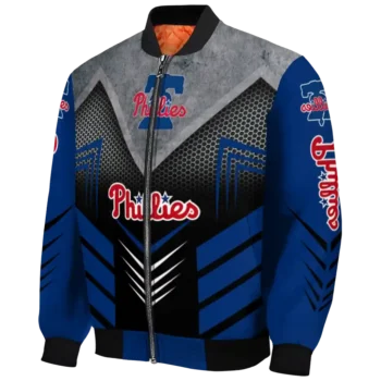 philadelphia phillies arrow layer blue black bomber jacket best selling