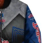 philadelphia phillies arrow layer blue black bomber jacket best selling