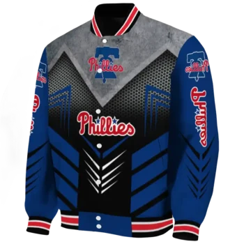 philadelphia phillies arrow layer blue black varsity jacket best selling