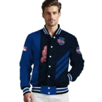 philadelphia phillies triple side stripes blue black varsity jacket best selling