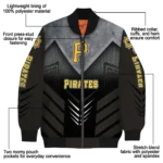 pittsburgh pirates arrow layer black bomber jacket best selling