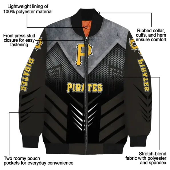 pittsburgh pirates arrow layer black bomber jacket new arrival