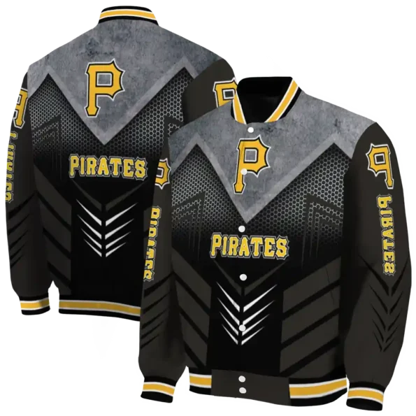 pittsburgh pirates arrow layer black varsity jacket fashion forward