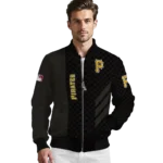 pittsburgh pirates triple side stripes black bomber jacket best selling