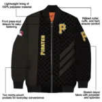 pittsburgh pirates triple side stripes black bomber jacket best selling