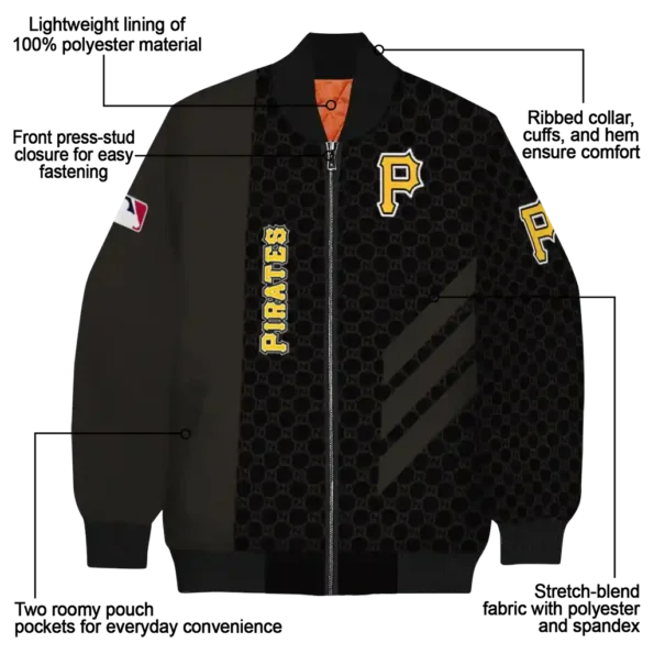 pittsburgh pirates triple side stripes black bomber jacket new arrival
