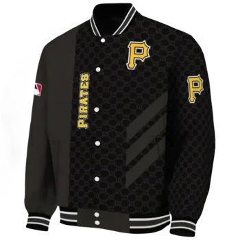 pittsburgh pirates triple side stripes black varsity jacket best selling