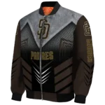 san diego padres arrow layer brown black bomber jacket best selling
