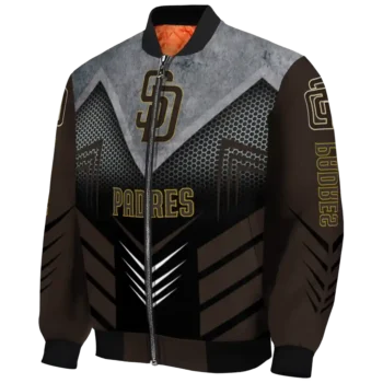 san diego padres arrow layer brown black bomber jacket best selling