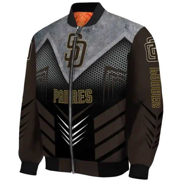san diego padres arrow layer brown black bomber jacket best selling