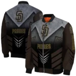 san diego padres arrow layer brown black bomber jacket best selling