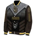 san diego padres arrow layer brown black varsity jacket best selling