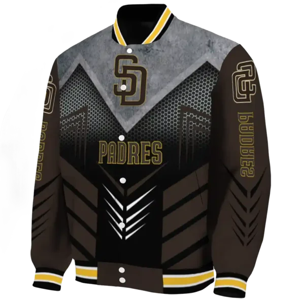 san diego padres arrow layer brown black varsity jacket best selling