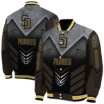 san diego padres arrow layer brown black varsity jacket best selling
