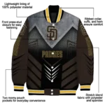 san diego padres arrow layer brown black varsity jacket best selling
