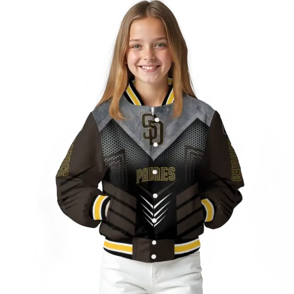 san diego padres arrow layer brown black varsity jacket top rated