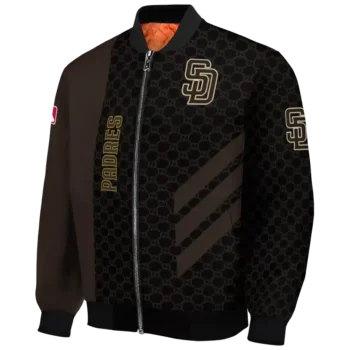san diego padres triple side stripes brown black bomber jacket best selling