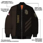 san diego padres triple side stripes brown black bomber jacket best selling