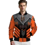 san francisco giants arrow layer orange black bomber jacket best selling