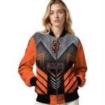 san francisco giants arrow layer orange black bomber jacket best selling