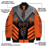 san francisco giants arrow layer orange black bomber jacket best selling