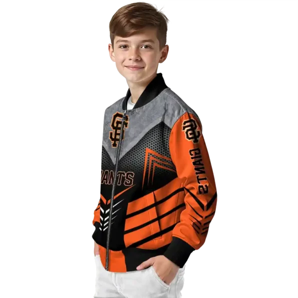 san francisco giants arrow layer orange black bomber jacket trendy