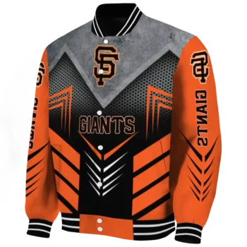 san francisco giants arrow layer orange black varsity jacket best selling