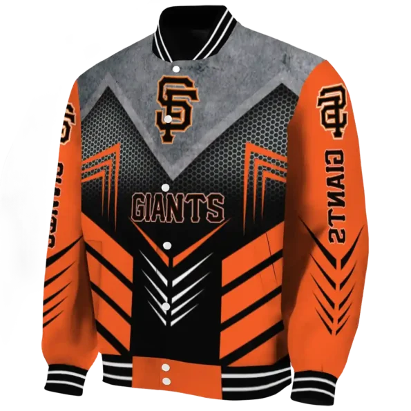 san francisco giants arrow layer orange black varsity jacket best selling