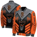 san francisco giants arrow layer orange black varsity jacket best selling