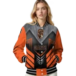 san francisco giants arrow layer orange black varsity jacket best selling