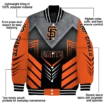 san francisco giants arrow layer orange black varsity jacket best selling