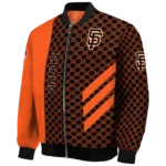 san francisco giants triple side stripes orange black bomber jacket best selling