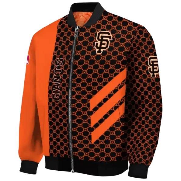 san francisco giants triple side stripes orange black bomber jacket best selling