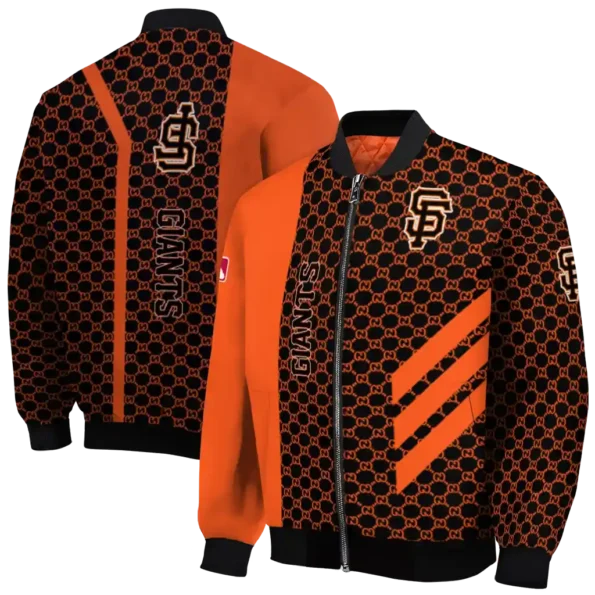 san francisco giants triple side stripes orange black bomber jacket fashion forward