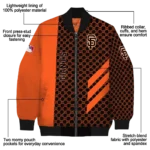 san francisco giants triple side stripes orange black bomber jacket best selling