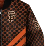 san francisco giants triple side stripes orange black bomber jacket best selling