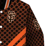san francisco giants triple side stripes orange black varsity jacket best selling